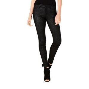 Hudson ✘ Black Nico Glitter Mid-Rise Super Skinny 2-Tone Stretch Jeans 26